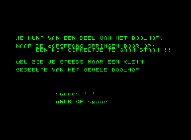 Doolhof (Commodore PET/CBM) screenshot: Instructions part 2