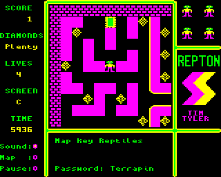 Repton (Electron) screenshot: Third level