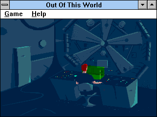 Out of This World (Windows 3.x) screenshot: Working on an important project