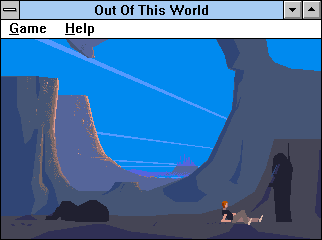Out of This World (Windows 3.x) screenshot: An alien just saved me from that beast.