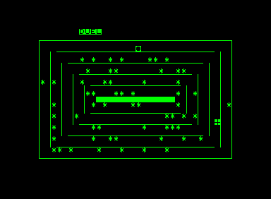 Duel (Commodore PET/CBM) screenshot: Try to keep as far away as possible!