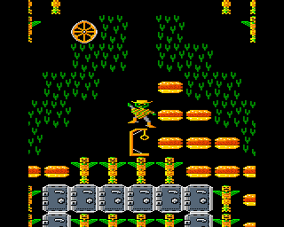 Repton 3 (Acorn 32-bit) screenshot: Watch out for the gallows (Around the World in 40 Screens)