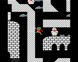 Repton 3 (Acorn 32-bit) screenshot: Snowman (Around the World in 40 Screens)