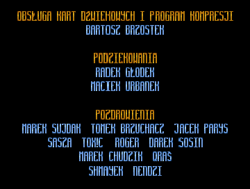 Mega Blast (DOS) screenshot: Credits