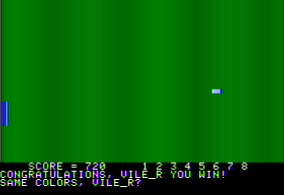 Apple II Demo Program Cassette Tape (included game) (Apple II) screenshot: A winner is me