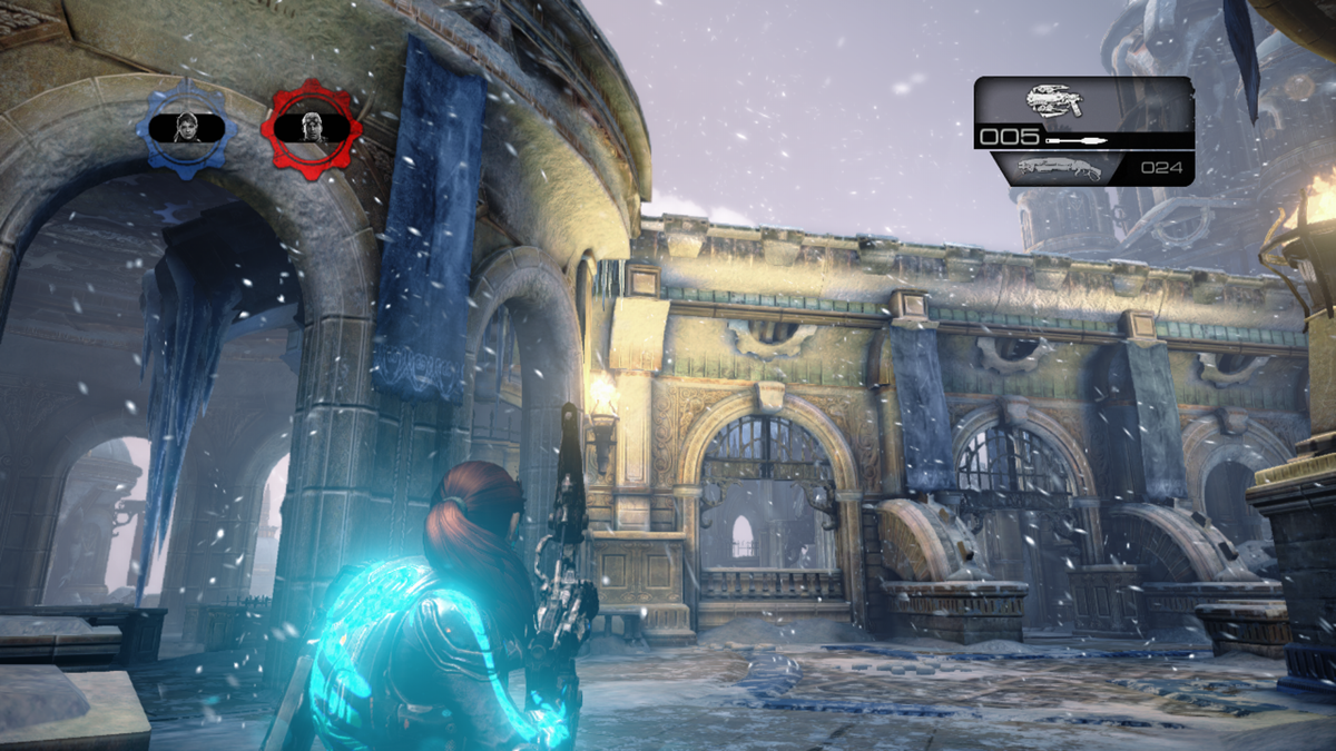 Gears of War: Judgment - Haven (Xbox 360) screenshot: The top area with the main building
