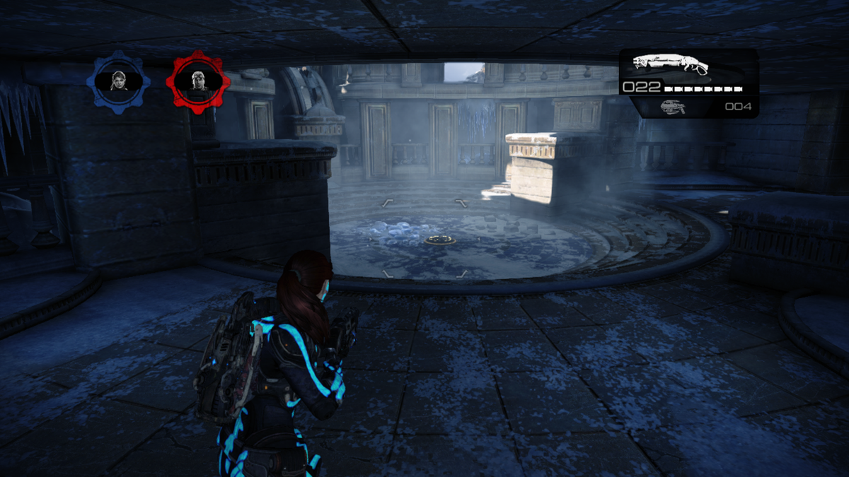 Gears of War: Judgment - Haven (Xbox 360) screenshot: Below the main building