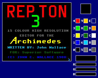 Repton 3 (Acorn 32-bit) screenshot: Editor