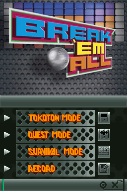 Break 'em All (Nintendo DS) screenshot: Title