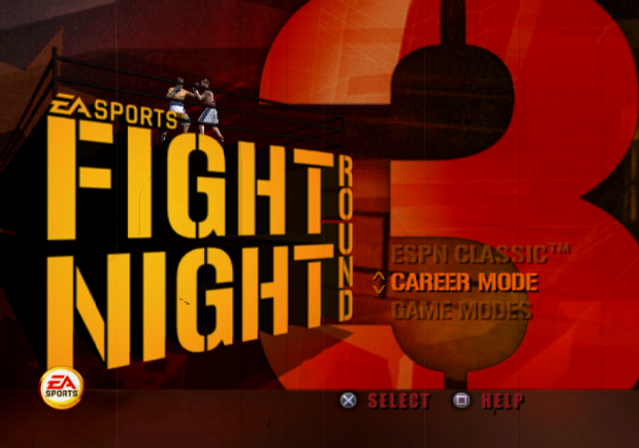 Fight Night Round 3 (PlayStation 2) screenshot: Menu screen.