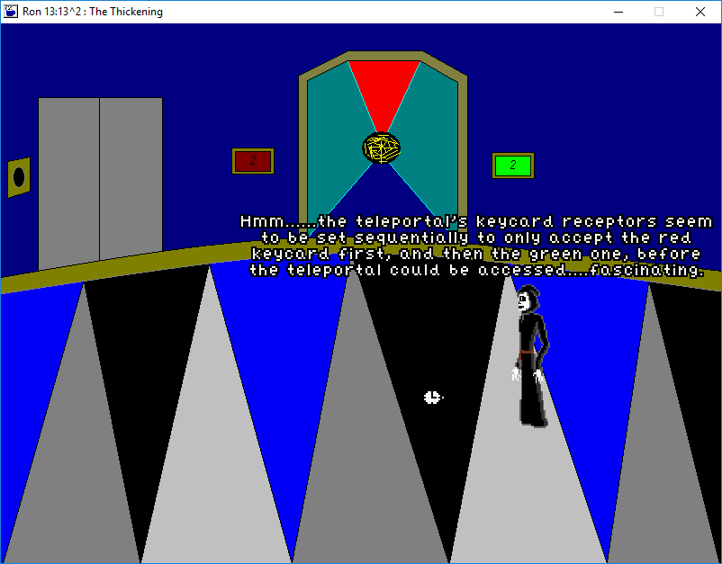 RON 13:13^2: The Thickening (Windows) screenshot: Teleportal can be opened with two keycards