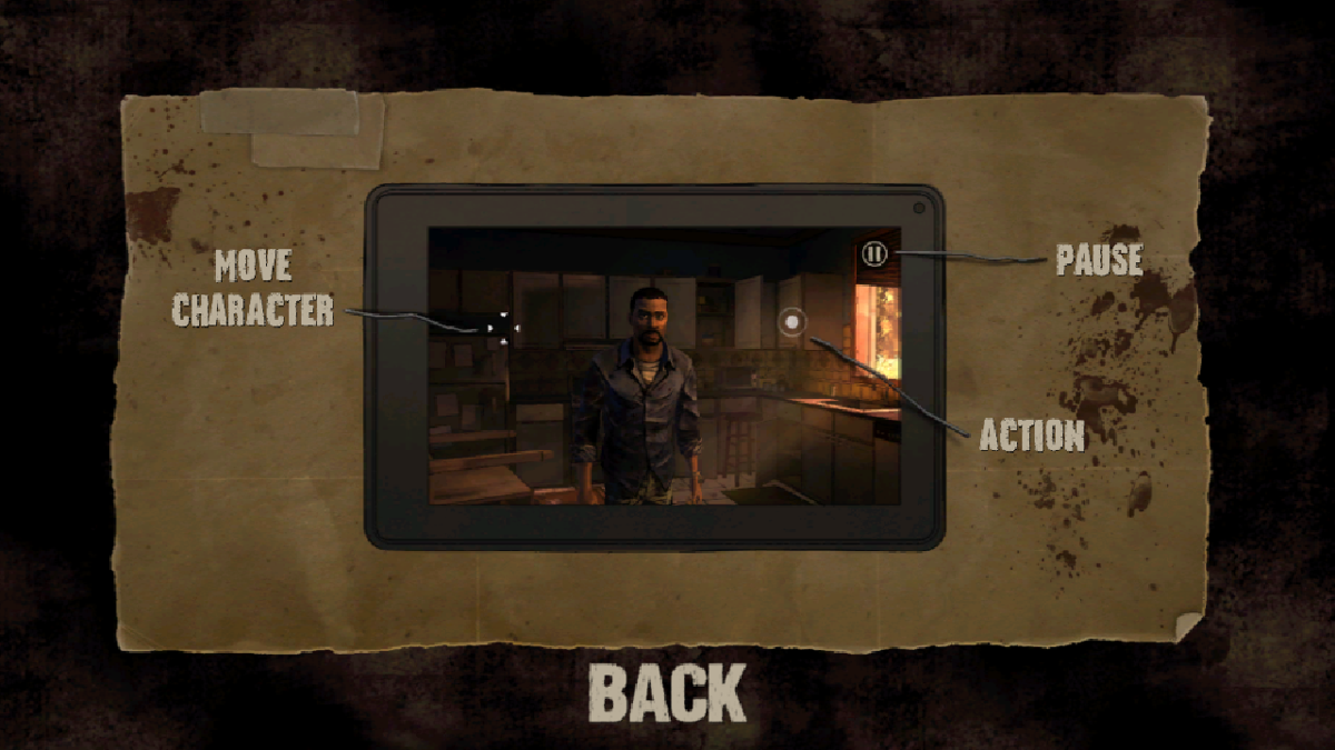 The Walking Dead: Episode 1 - A New Day (Android) screenshot: How to play