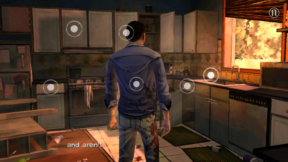 The Walking Dead: Episode 1 - A New Day (Android) screenshot: Inside an abandoned house