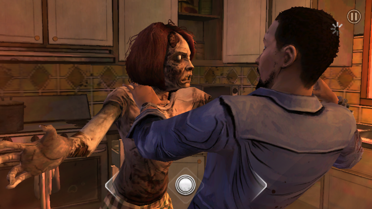 The Walking Dead: Episode 1 - A New Day (Android) screenshot: Attacked by a zombie