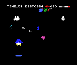 Penguin Adventure (MSX) screenshot: Poisoned in the underwater stage