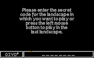 Oxyd (Amiga) screenshot: Put in a password or just press enter to begin at the first level.