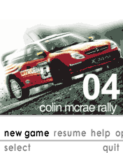 Colin McRae Rally 04 (J2ME) screenshot: Main menu