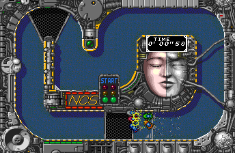 Motoroader MC (TurboGrafx CD) screenshot: The Special levels are weird. You thought this was weird, but wait till you see...