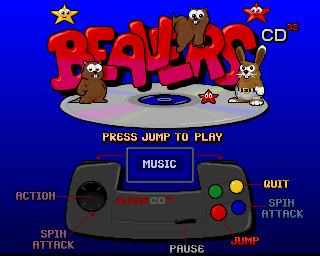 Beavers (Amiga CD32) screenshot: Title menu