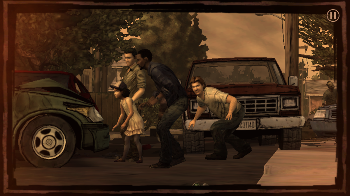 The Walking Dead: Episode 1 - A New Day (Android) screenshot: With a group of survivors