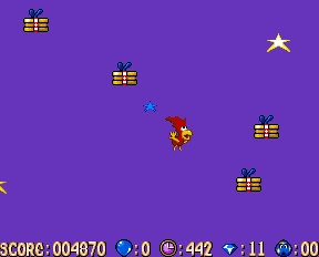 Alfred Chicken (Amiga CD32) screenshot: Bonus round after stage 1