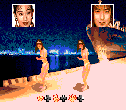 Sexy Idol Mahjong: Yakyūken no Uta (TurboGrafx CD) screenshot: Press buttons in time