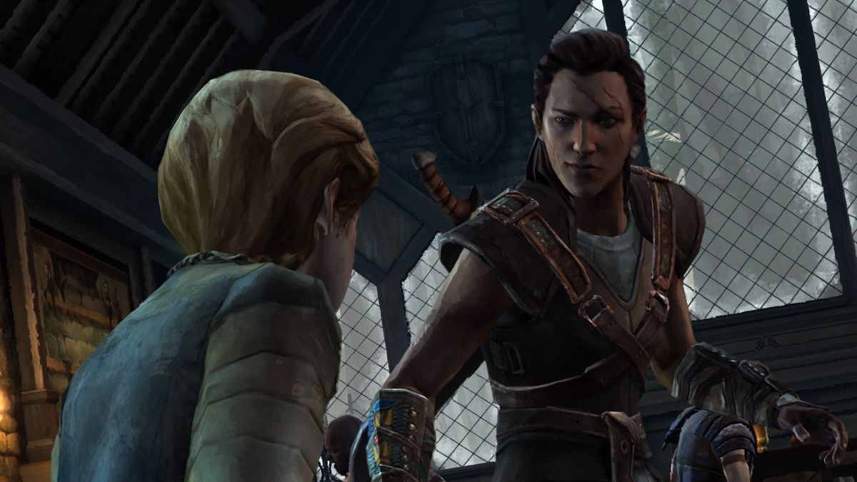 Game of Thrones: Season Finale - The Ice Dragon (PlayStation 4) screenshot: Beskha is keeping her promise to protect Asher's younger brother if things go awry