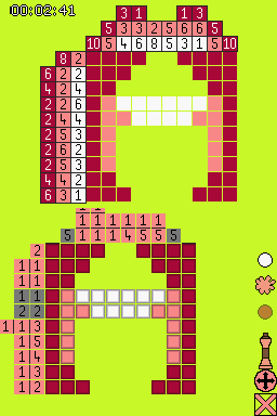 Color Cross (Nintendo DS) screenshot: 10X10 Puzzle