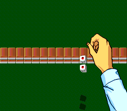 Super Real Mahjong PV (TurboGrafx CD) screenshot: Throwing dice with a real hand