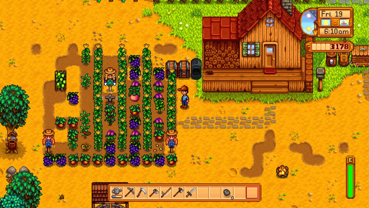 Stardew Valley (Xbox One) screenshot: A small crop of plants.