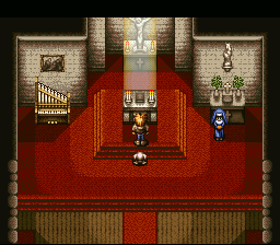 Solid Runner (SNES) screenshot: At the church, praying for a successful mission.