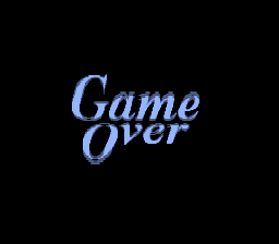Solid Runner (SNES) screenshot: Game over screen.