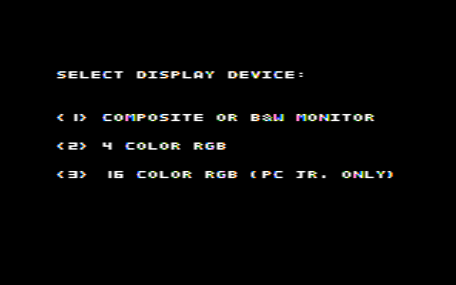 Jet (DOS) screenshot: Select Display Device