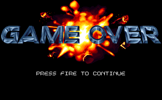 Fly Harder (Amiga CD32) screenshot: Game over