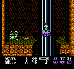 Cosmo Police: Galivan (NES) screenshot: Riding the elevator