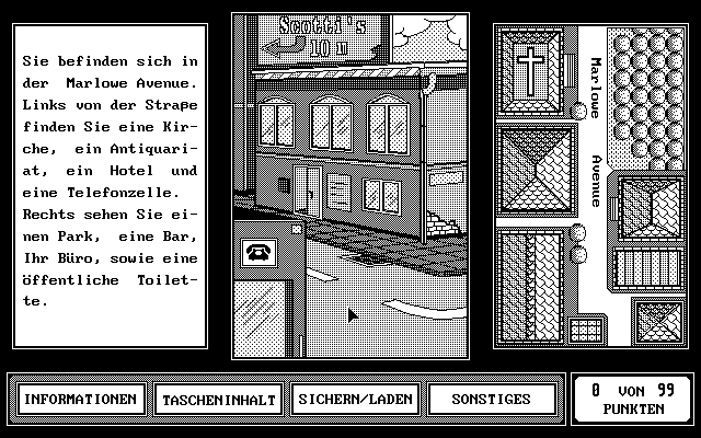 Marlowe (Atari ST) screenshot: Main screen