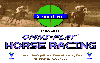 Omni-Play Horse Racing (Amiga) screenshot: Loading screen.