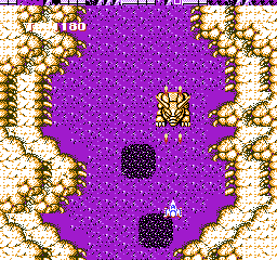Super Star Force: Jikūreki no Himitsu (NES) screenshot: Some background objects can be destroyed