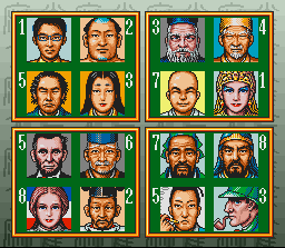 Mahjong Taikai II (SNES) screenshot: Tournament groups