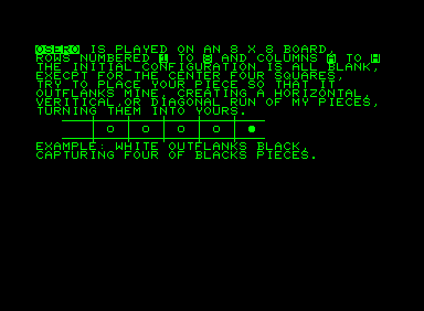 Screenshot of Osero (Commodore PET/CBM, 1978) - MobyGames