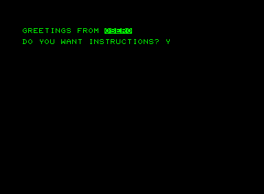 Osero (Commodore PET/CBM) screenshot: Introduction screen