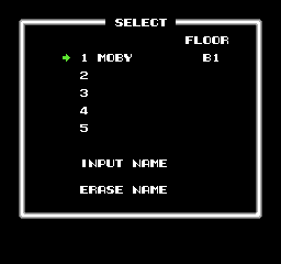 Dead Zone (NES) screenshot: Pick a save slot