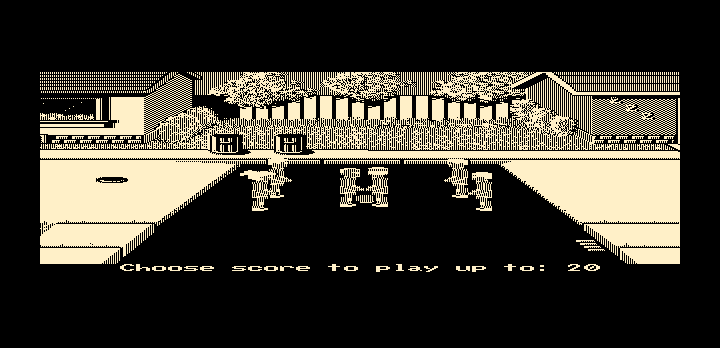 Street Sports Basketball (DOS) screenshot: Choose score to play up (Hercules)