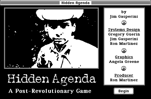 Hidden Agenda (Macintosh) screenshot: Title screen