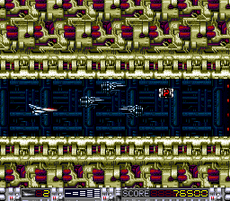 Aldynes: The Mission Code for Rage Crisis (SuperGrafx) screenshot: Narrow corridor