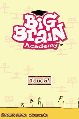 Big Brain Academy (Nintendo DS) screenshot: The title screen.