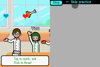 Rhythm Heaven (Nintendo DS) screenshot: Love lab