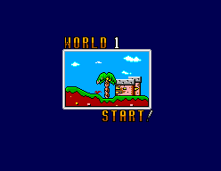 Toto World 3 (SEGA Master System) screenshot: World 1 begins