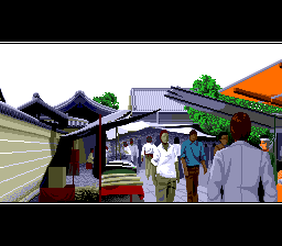 Yamamura Misa Suspense: Kinsenka Kyō Ezara Satsujin Jiken (TurboGrafx CD) screenshot: Visiting the old city