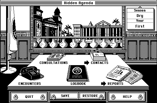 Hidden Agenda (Macintosh) screenshot: The seat of executive power